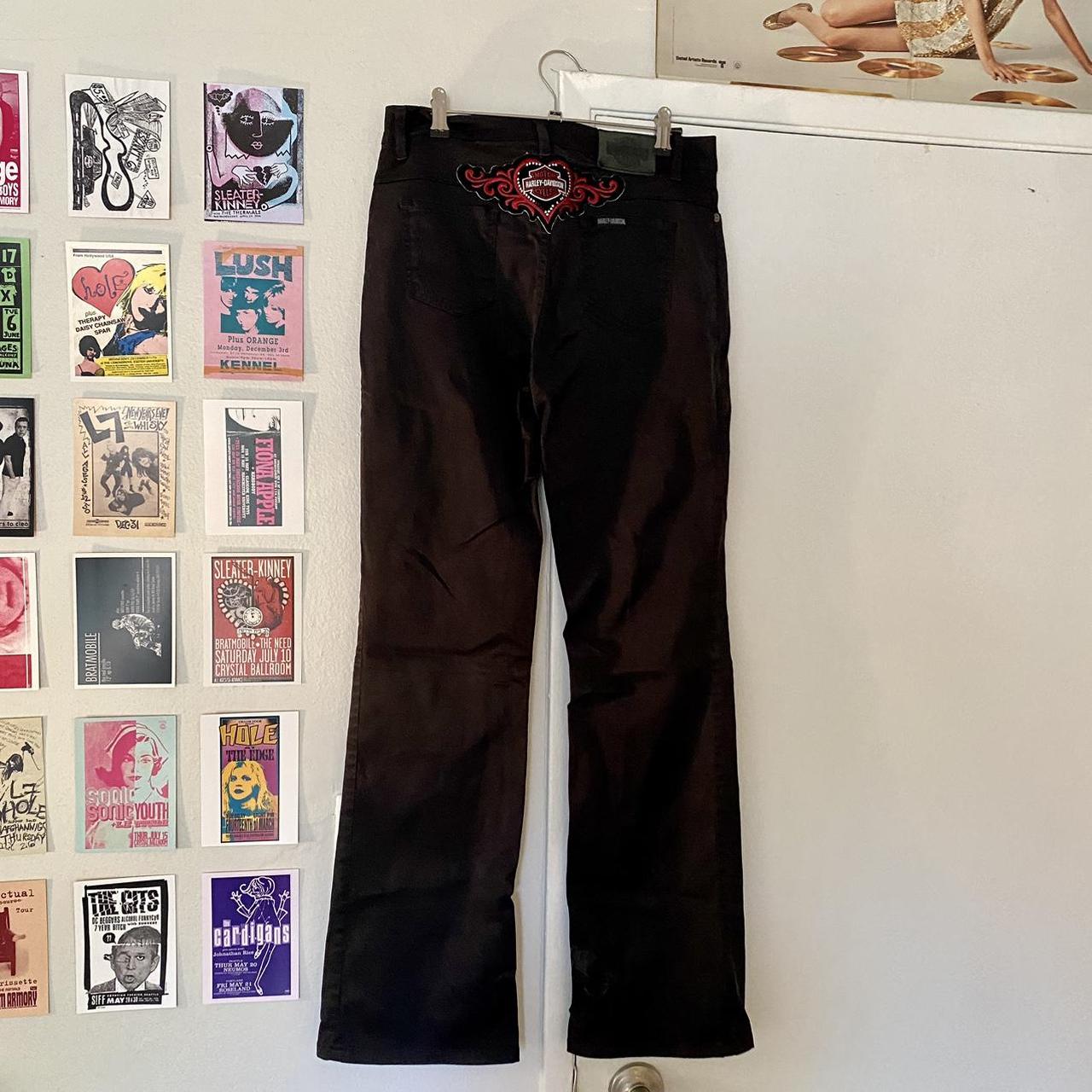 Y2k Harley Davidson leather pants. Women's size 10. - Depop
