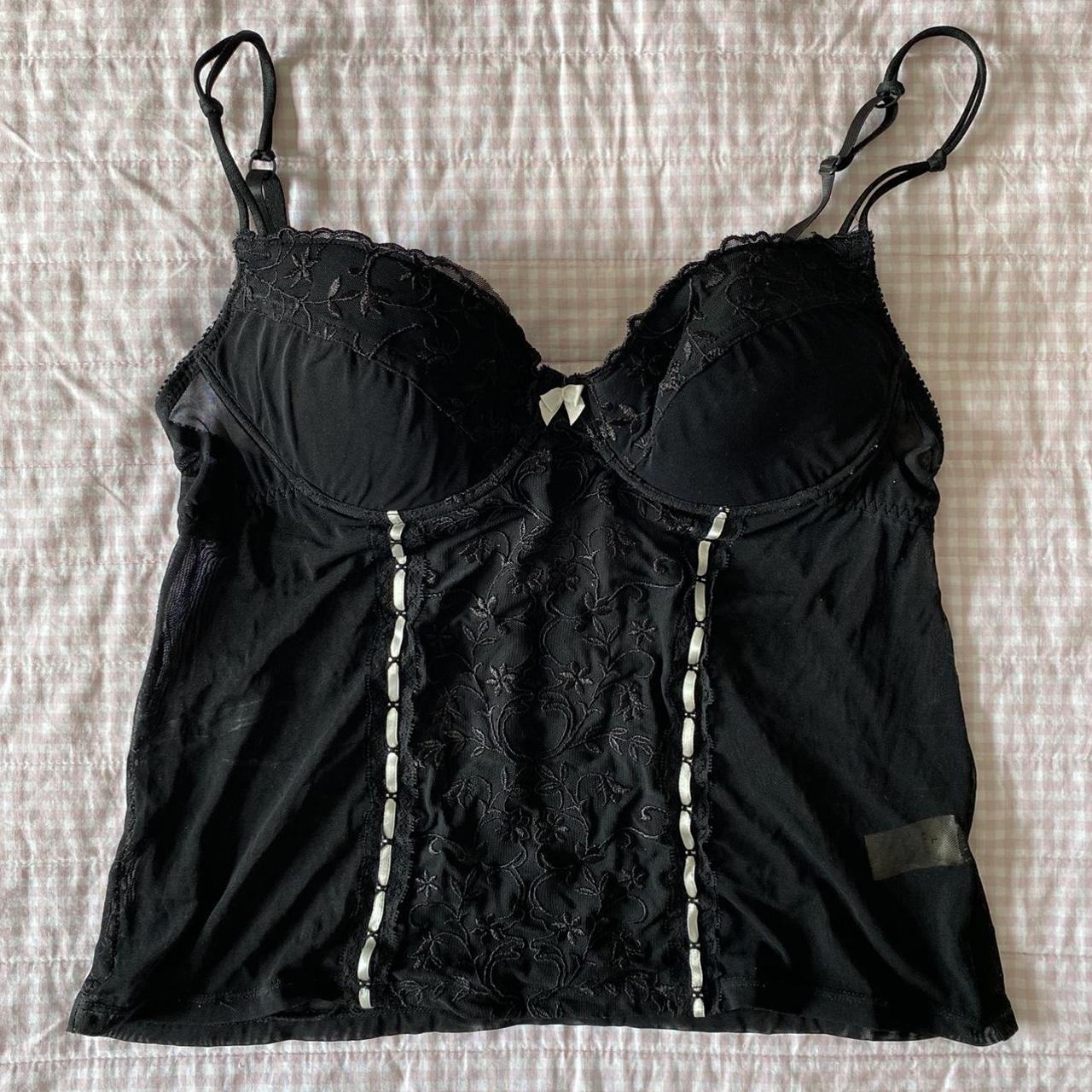 Gorgeous vintage black lingerie babydoll top Mesh... - Depop