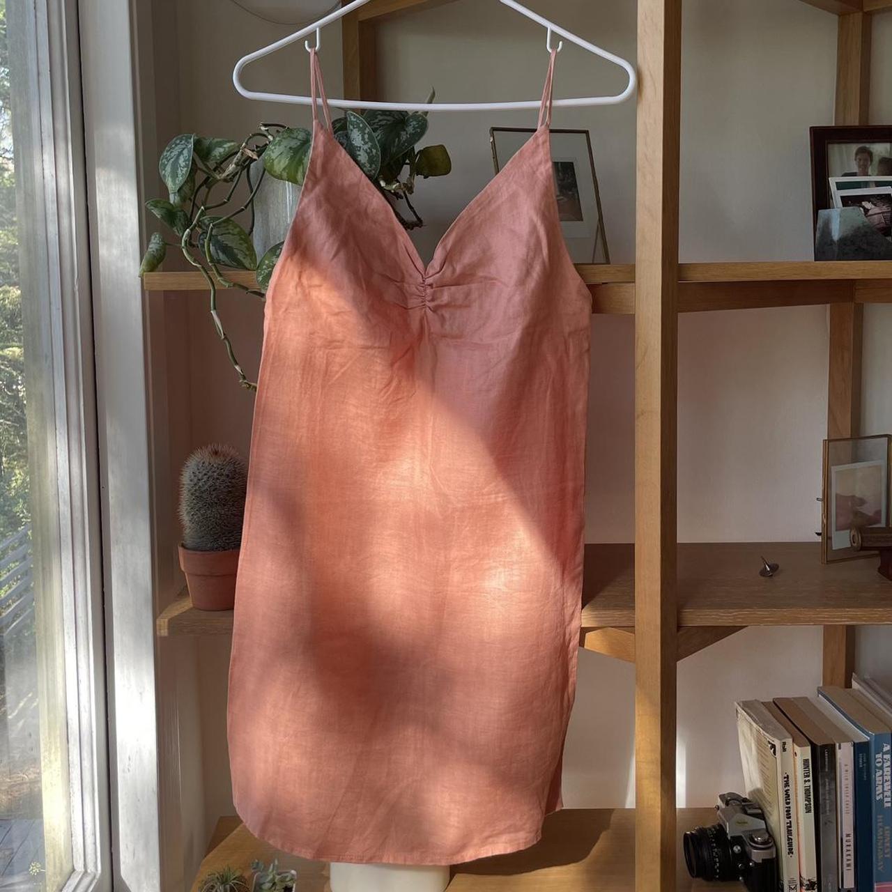 Mango Women's Dress - Orange/Pink - XS – Repop - just too small! Pink linen …