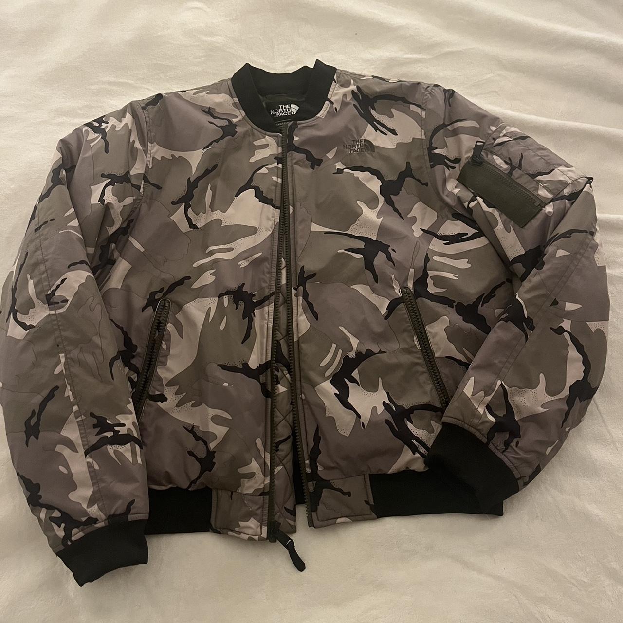 North face camo sale bomber jacket