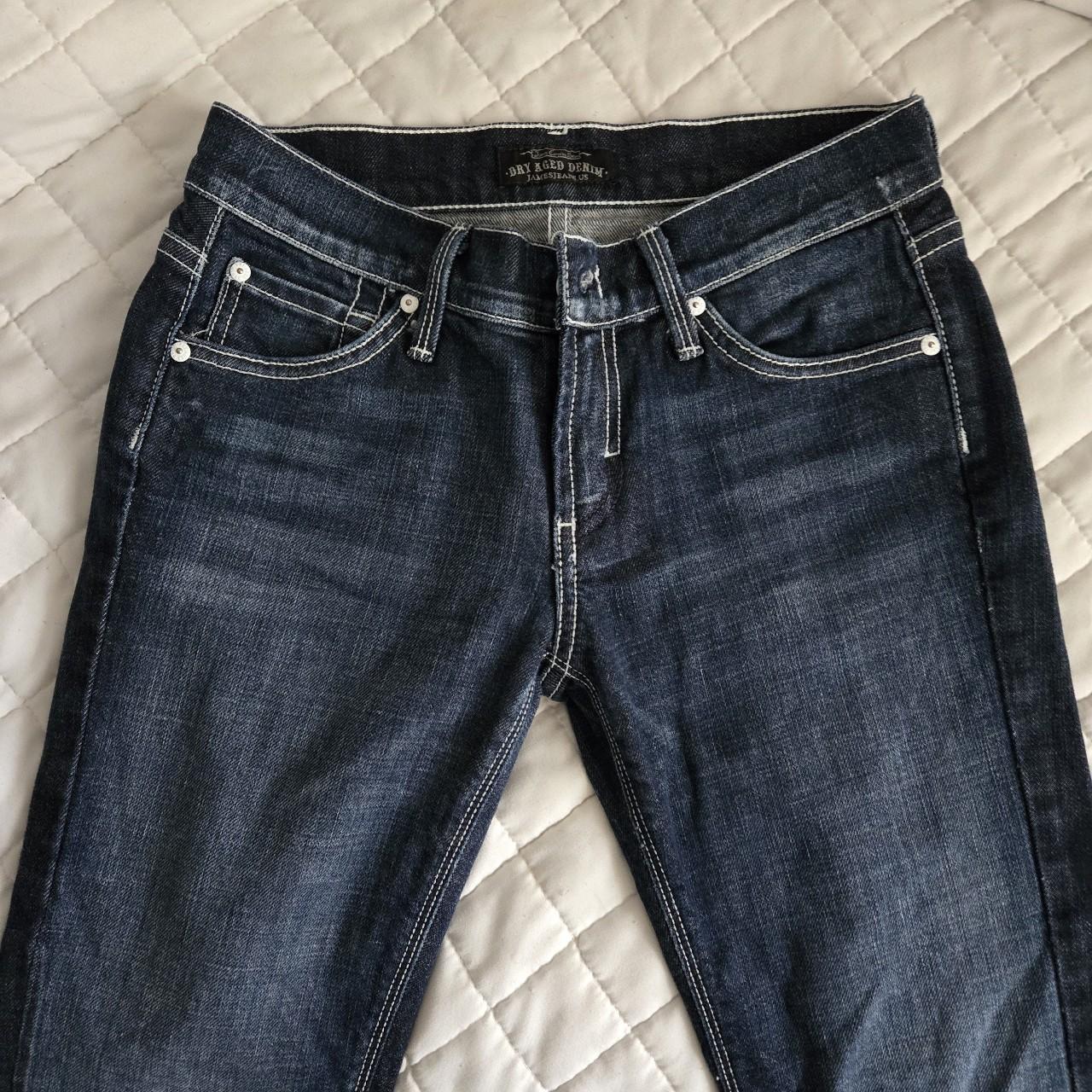 Dark wash Low rise flare jeans size 4 (26' waist) - Depop