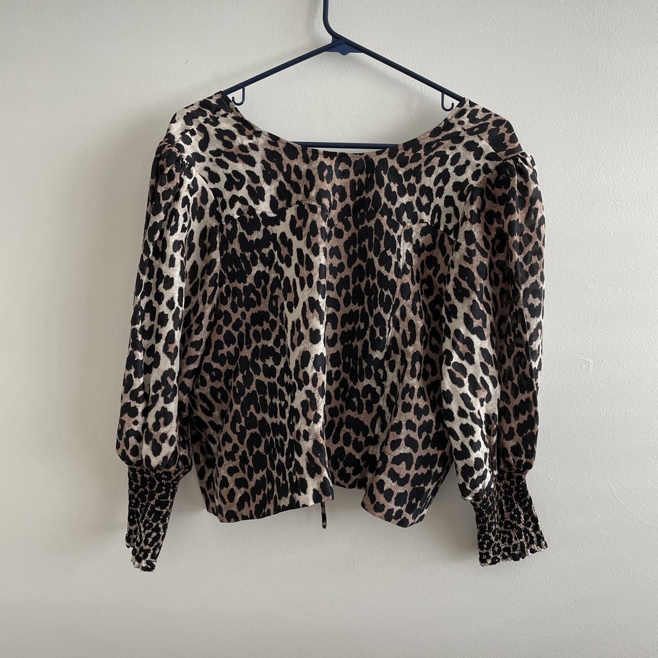Ganni leopard print reversible blouse. Can be worn... - Depop