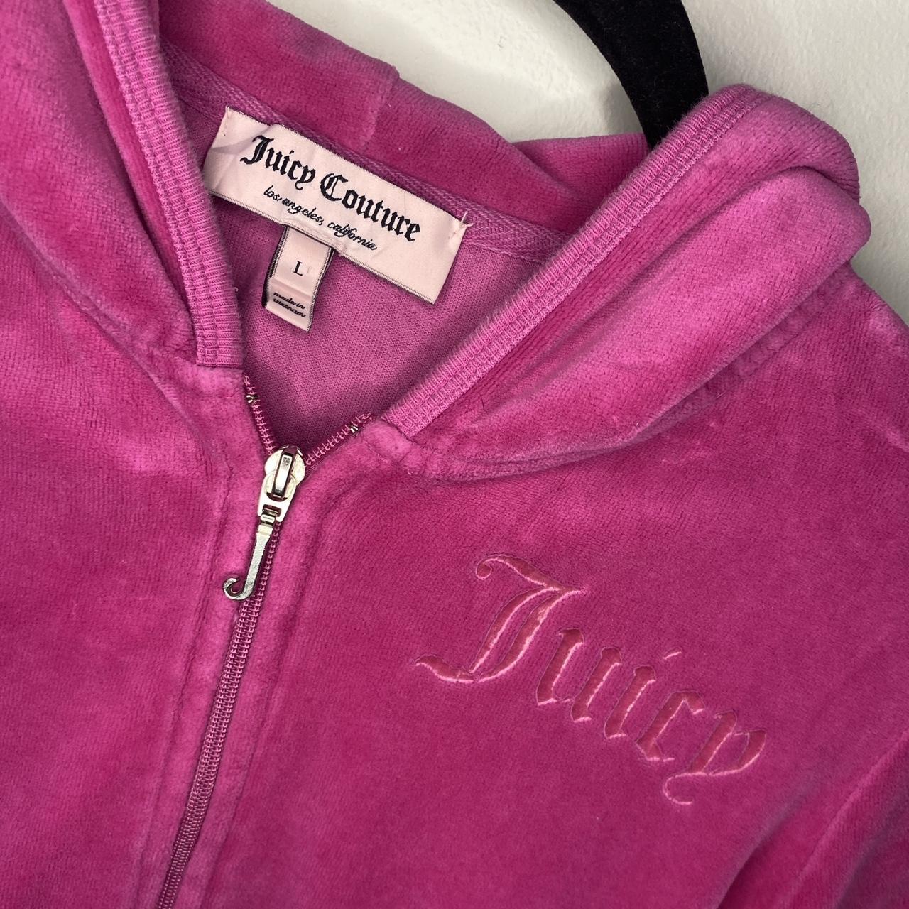hot pink juicy couture jacket size large fits like... - Depop