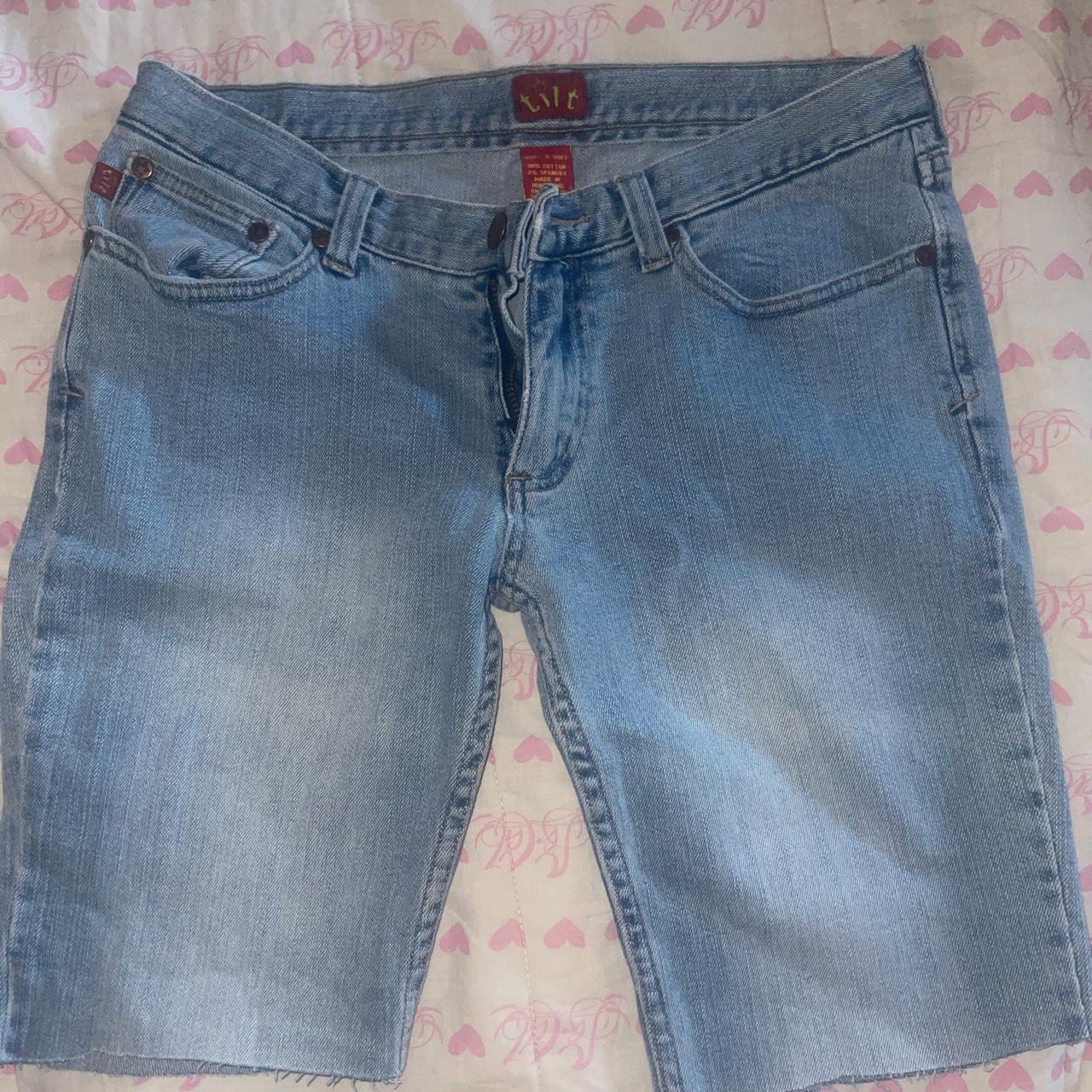 Tilt style jorts blue denim 15in across and 18in... - Depop