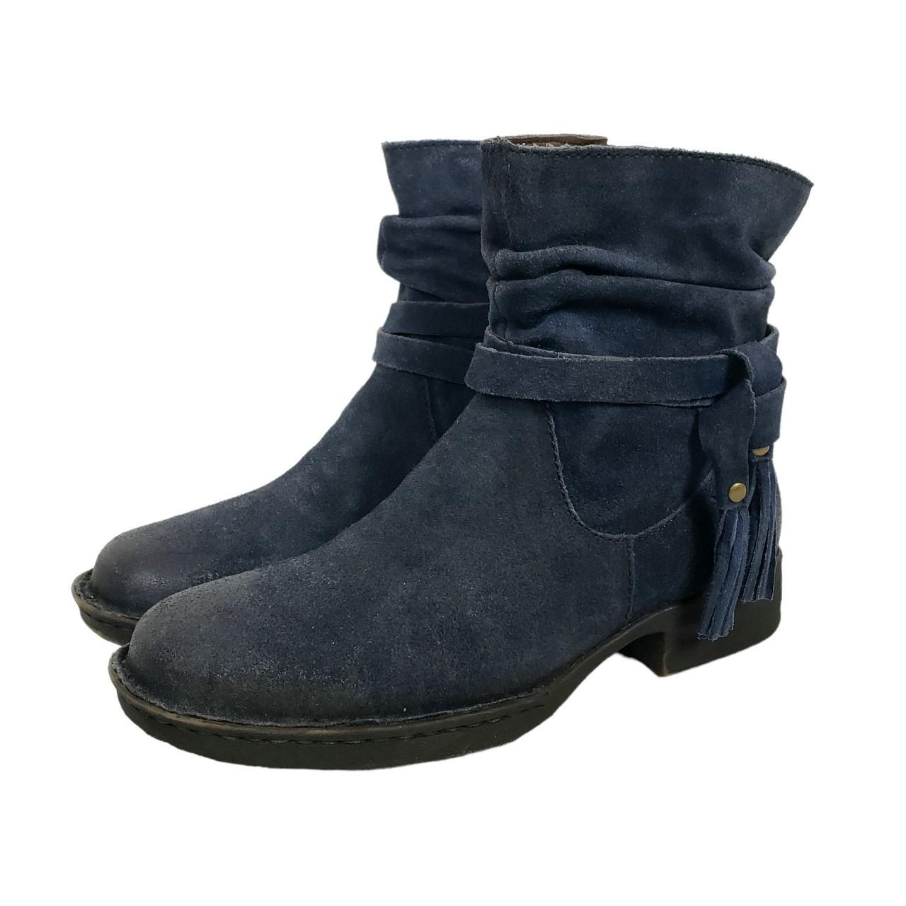 Born blue suede boots best sale