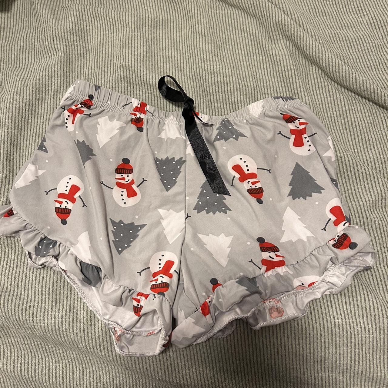 Christmas pj shorts, never worn. Fits like a small - Depop