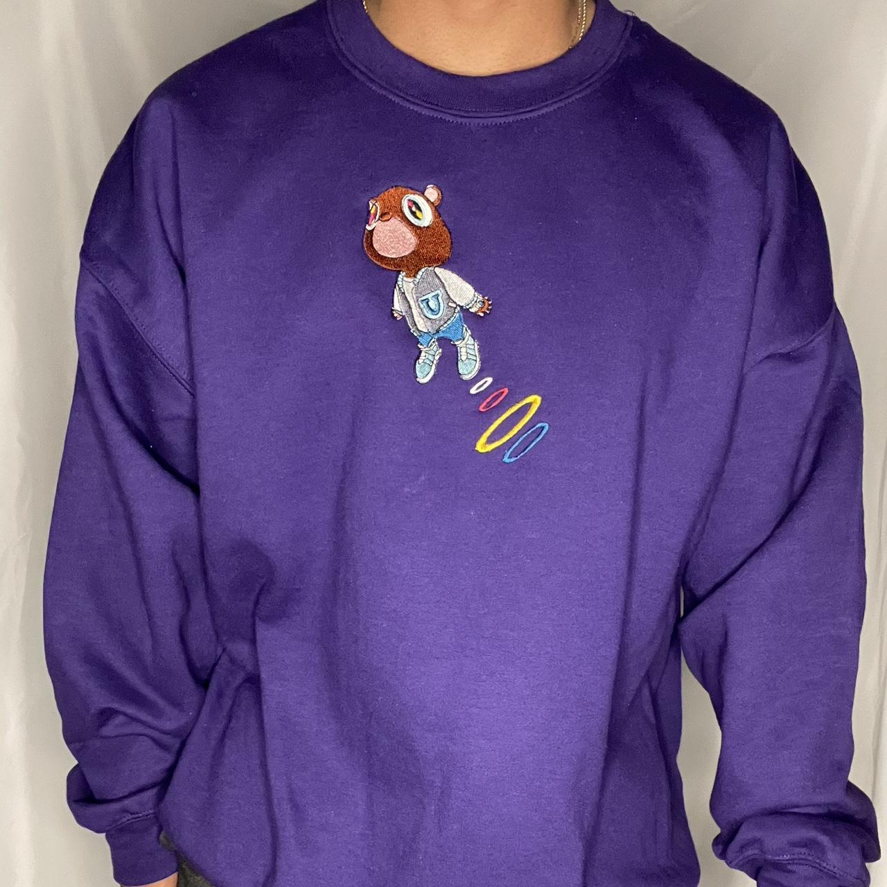 Kanye West graduation bear Purple crewneck Custom... - Depop