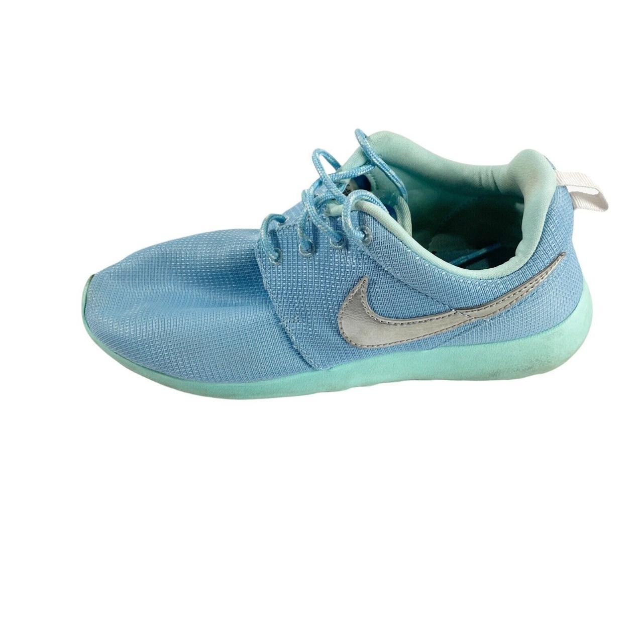 nike baby blue roshe run sneakers. Youth size 7 Depop