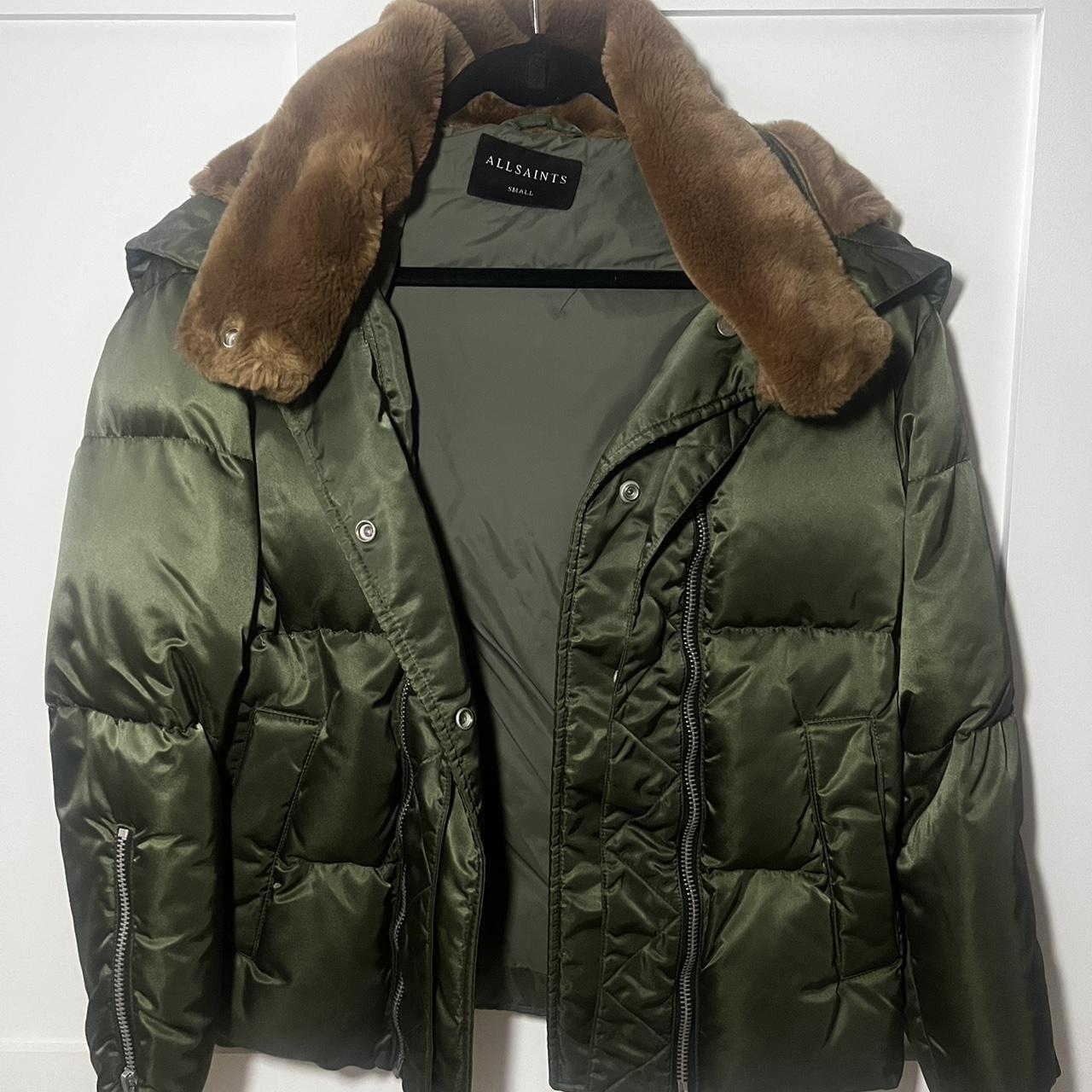 All Saints Puffer Jacket w Faux Fur Hood, - Main Image