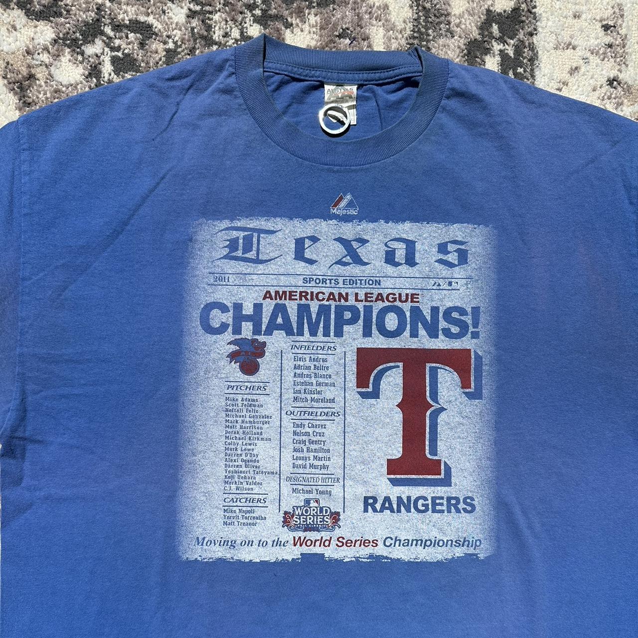 Blue 2011 Texas Rangers American League Champions - Depop