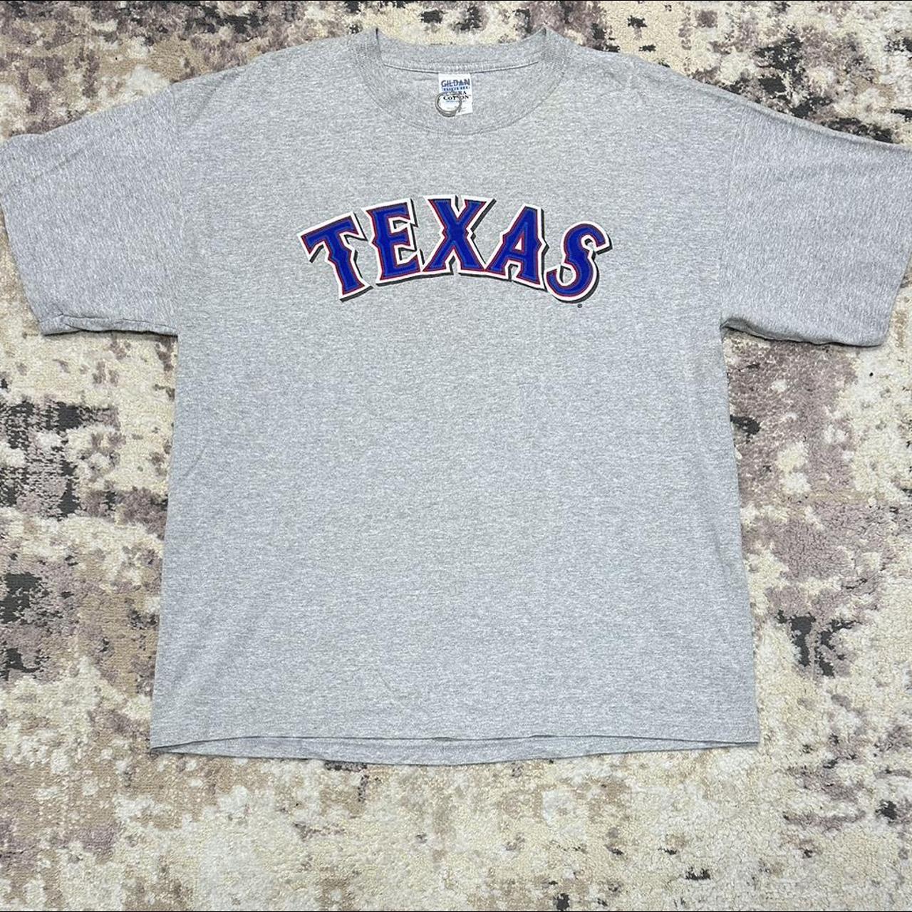 Classic Texas Rangers T-Shirt. Size Small. Dark Grey - Depop