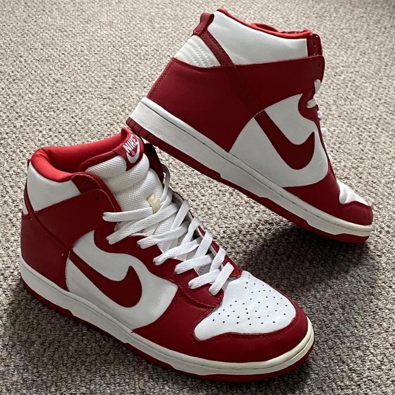 Nike Men's Red and White Footwear | Depop