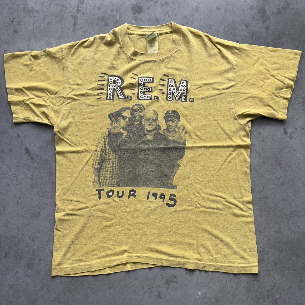 vintage 1995 R.E.M tour tshirt 𝚌𝚘𝚗𝚍𝚒𝚝𝚒𝚘𝚗 in... - Depop