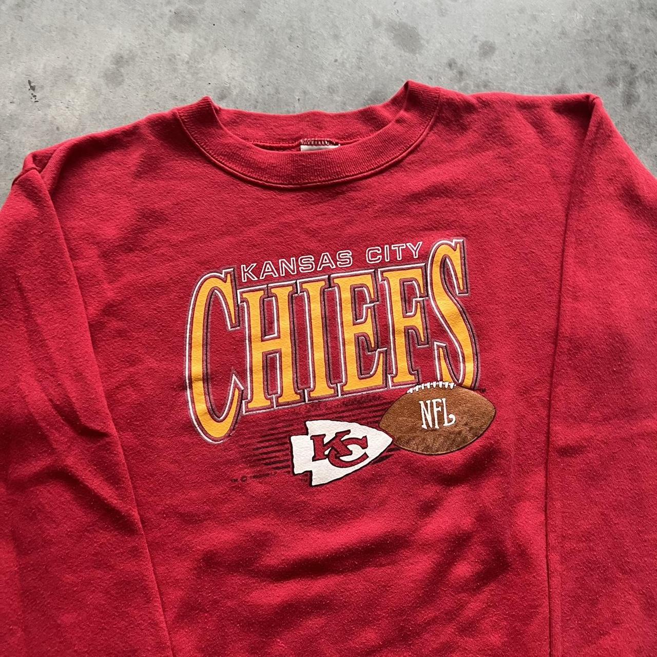 1996 RARE Vintage Chiefs crewneck. Crazy big front & - Depop