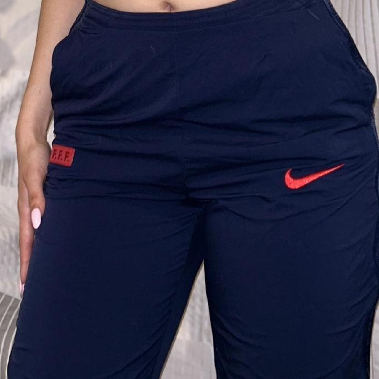 Nike Dri Fit Womens Wide Leg Blue Athletic XS - Depop
