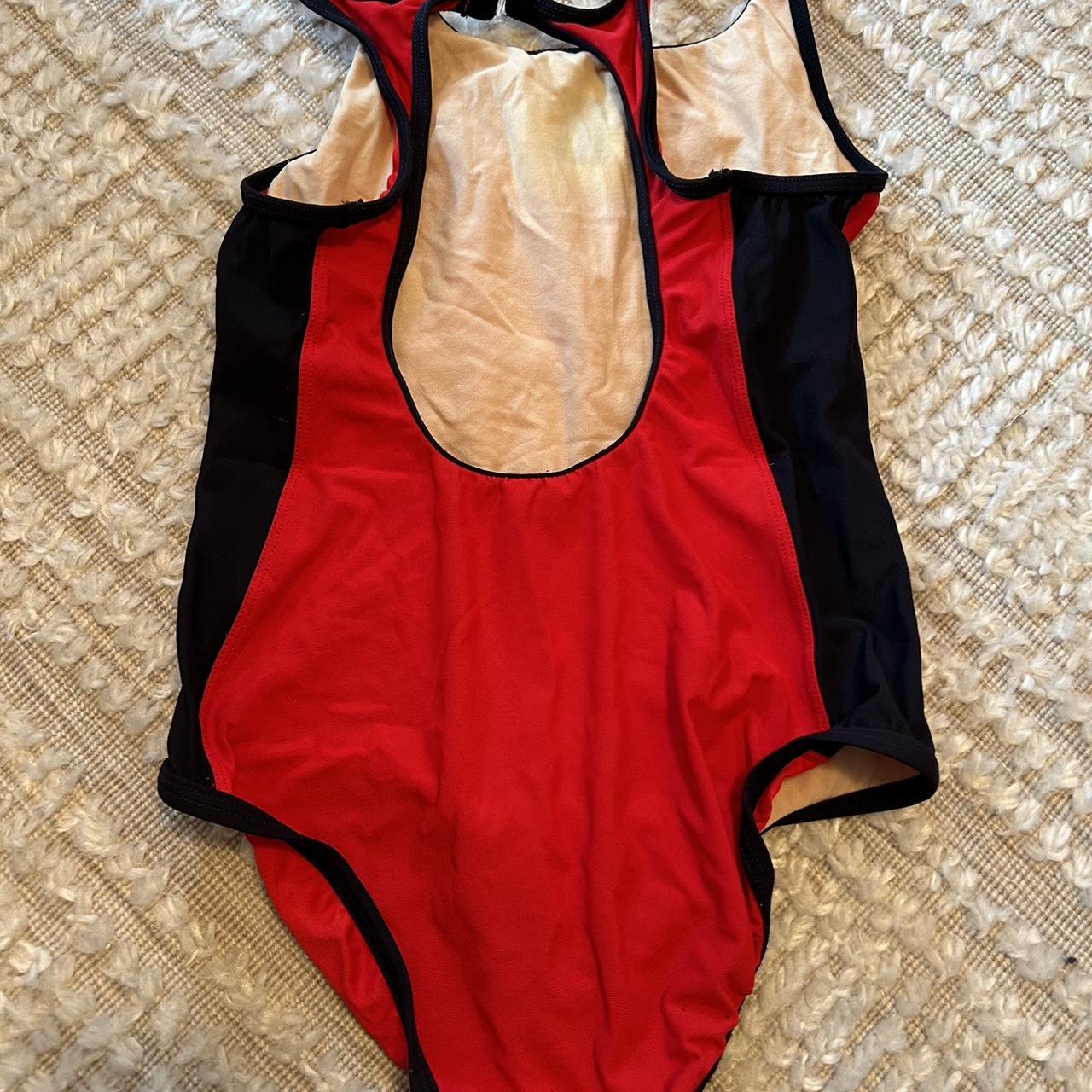 Polo Ralph Lauren Women's Red and Black Swimsuit-one-piece | Depop