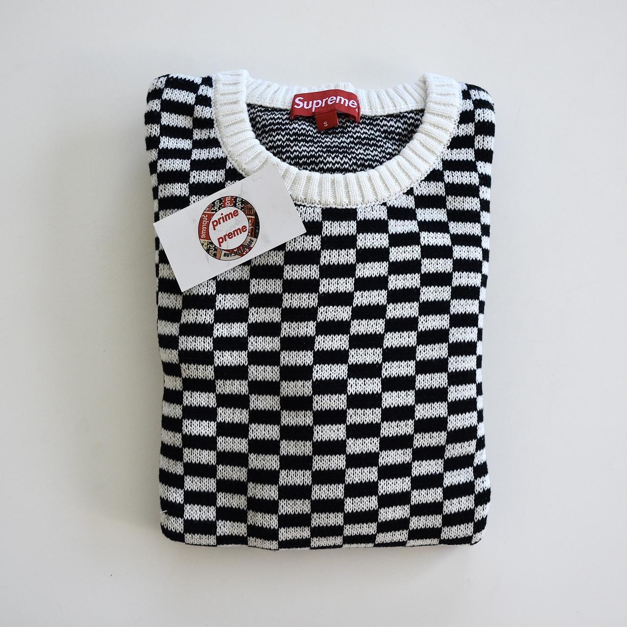 Sweater Checkerboard Supreme Back Logo Sweater Black Supreme