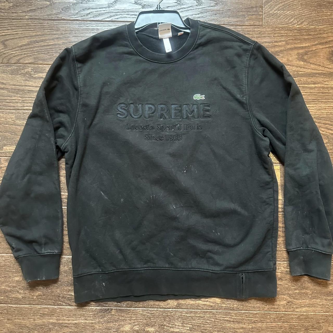 Supreme x lacoste deals crewneck