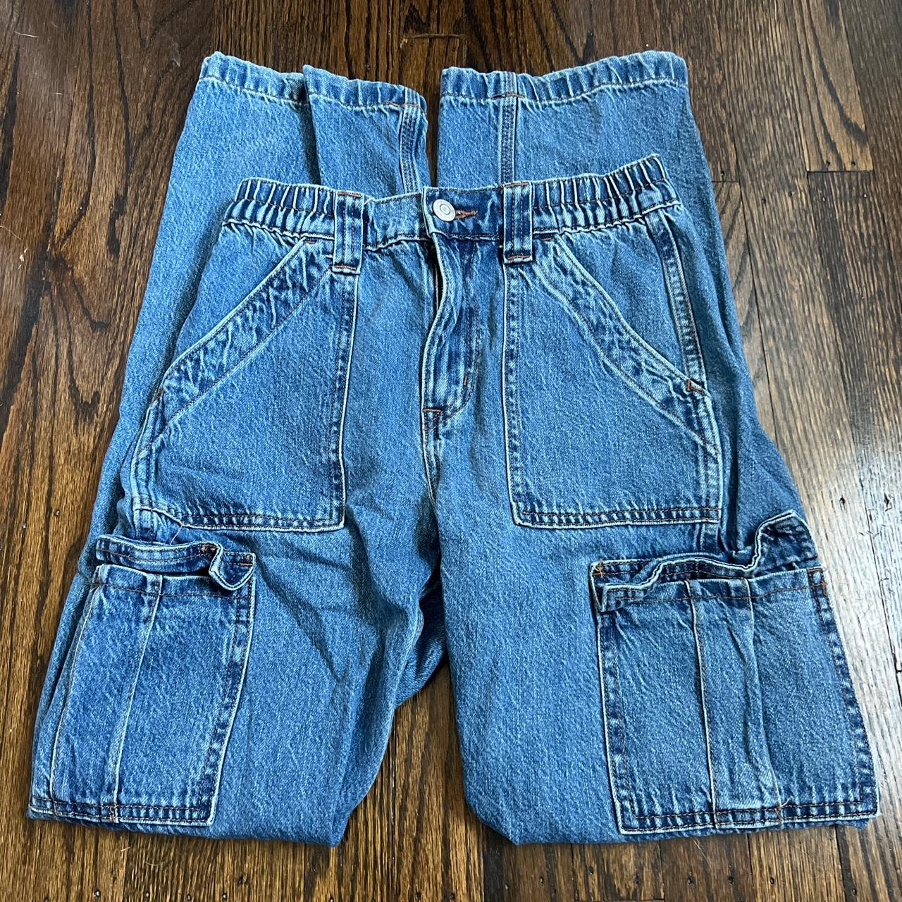 aeropostale 90's baggy cargo jeans size xs - Depop