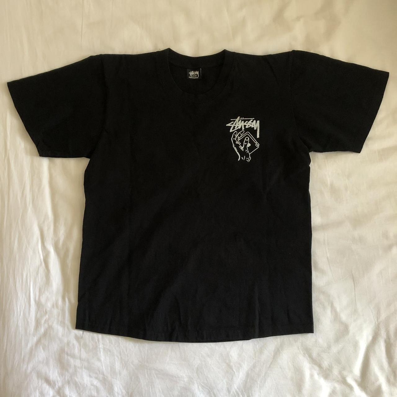 Black stussy t shirt - deck of cards design Size... - Depop