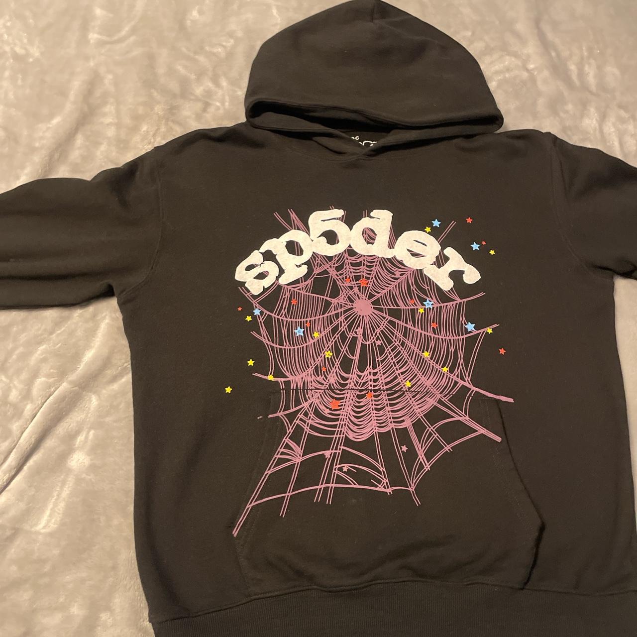 SP5DER WORLDWIDE HOODIE BLACK Size small fits... - Depop