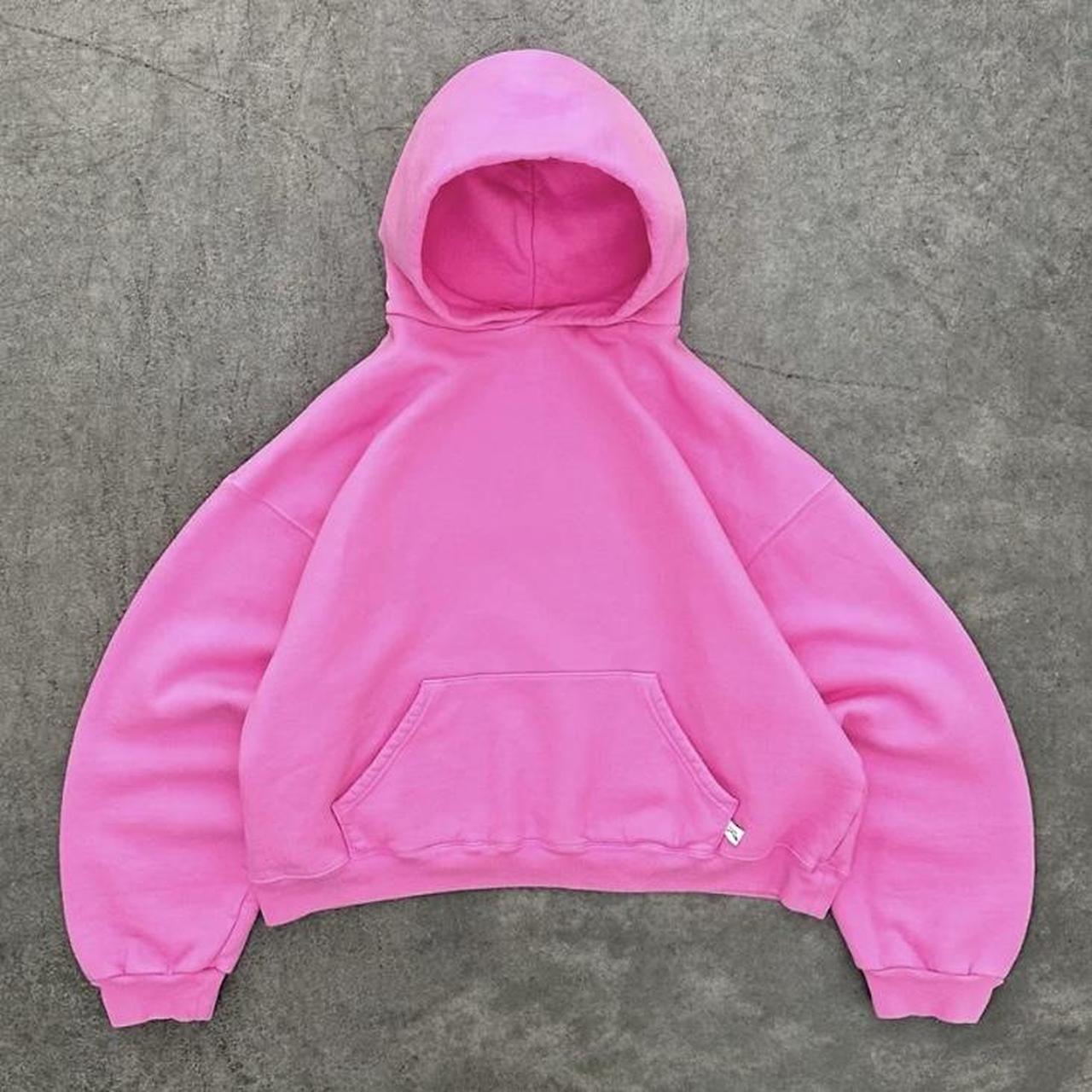 new pink akimbo club hoodie • worn once •... - Depop