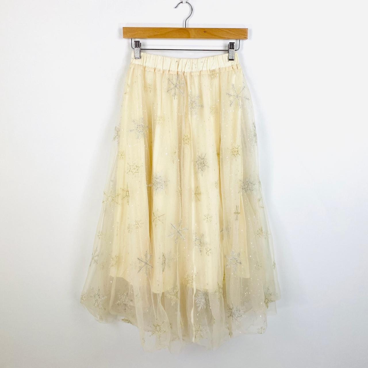 Women's Cream And Silver Skirt 