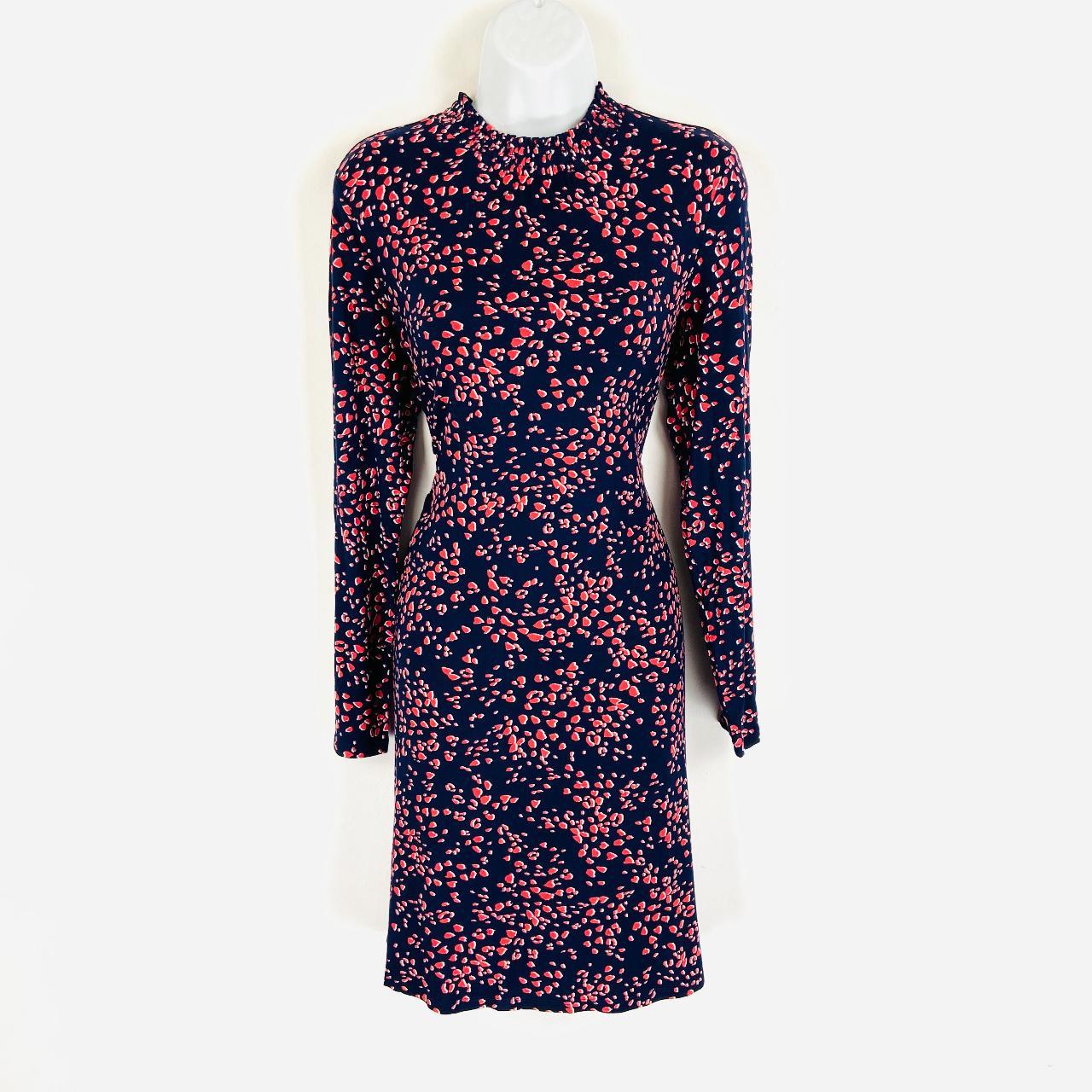 M S collection navy coral print stretch jersey