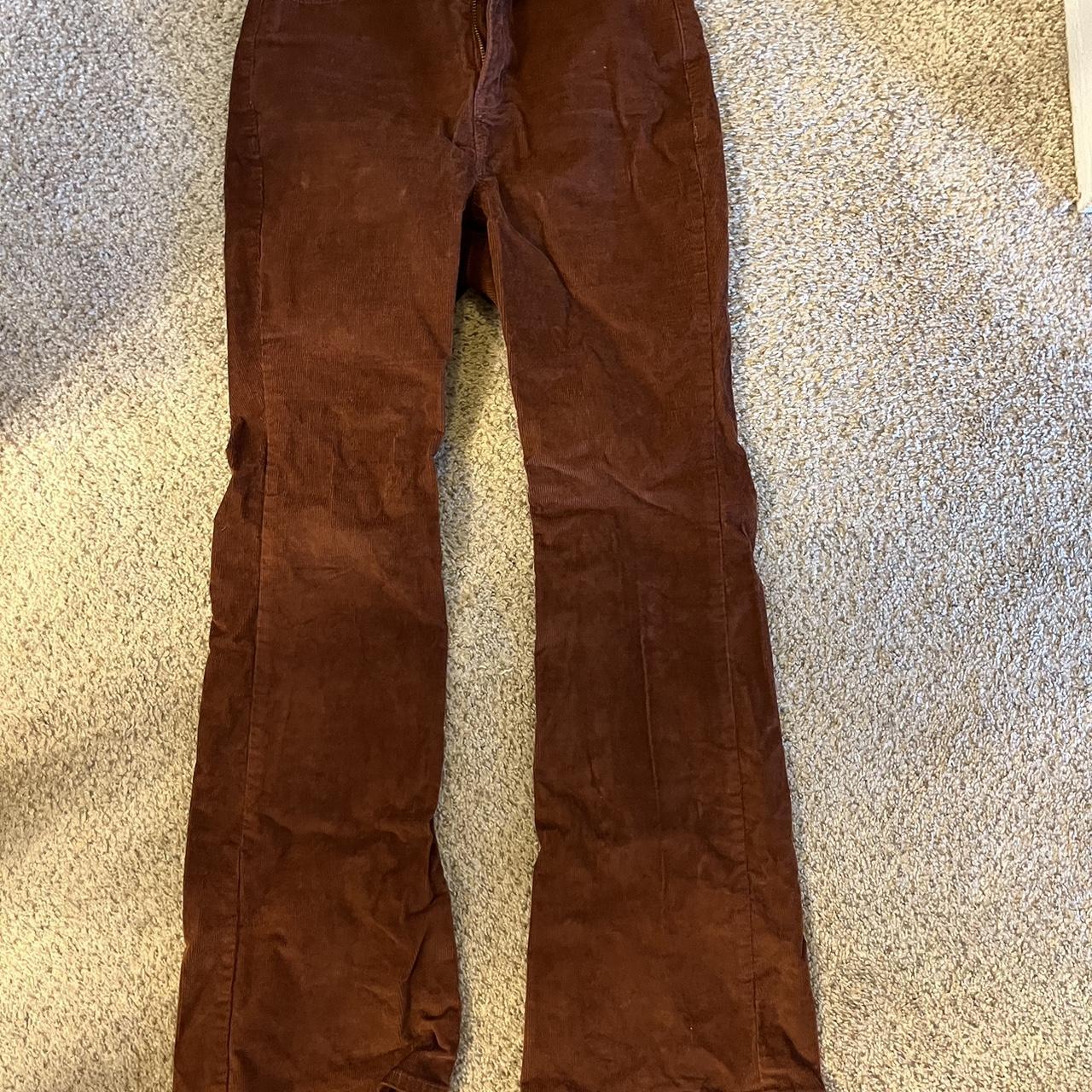 Old Navy Women's Brown and Burgundy Trousers | Depop