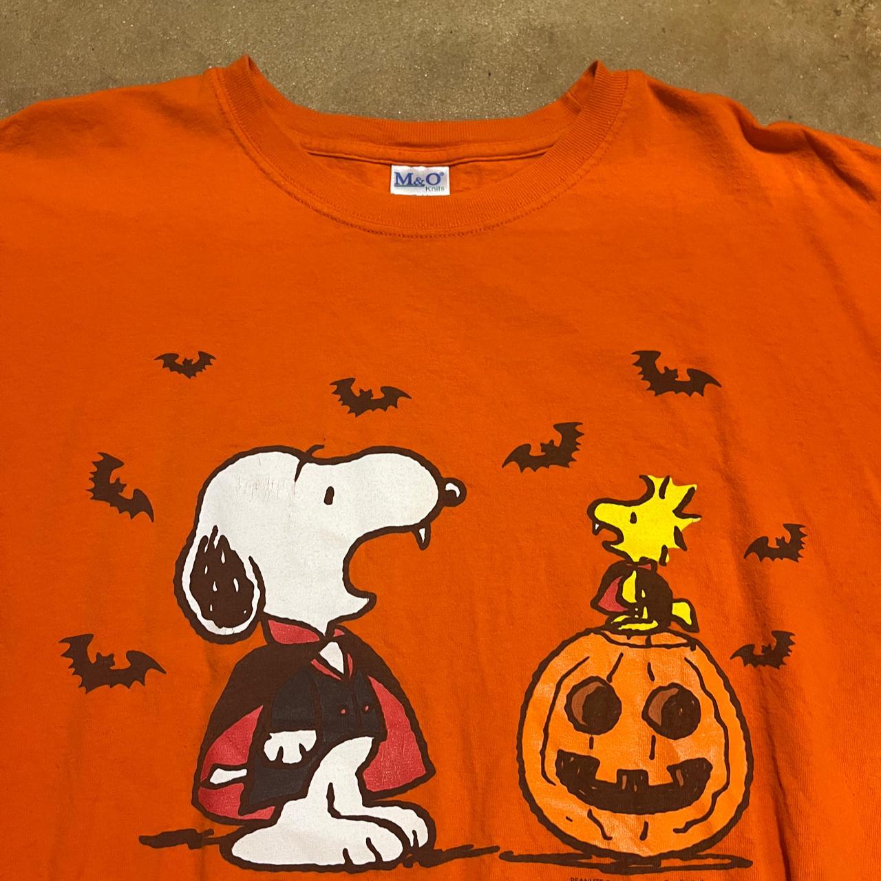 Vintage Orange Snoopy Halloween Tee Size... Depop