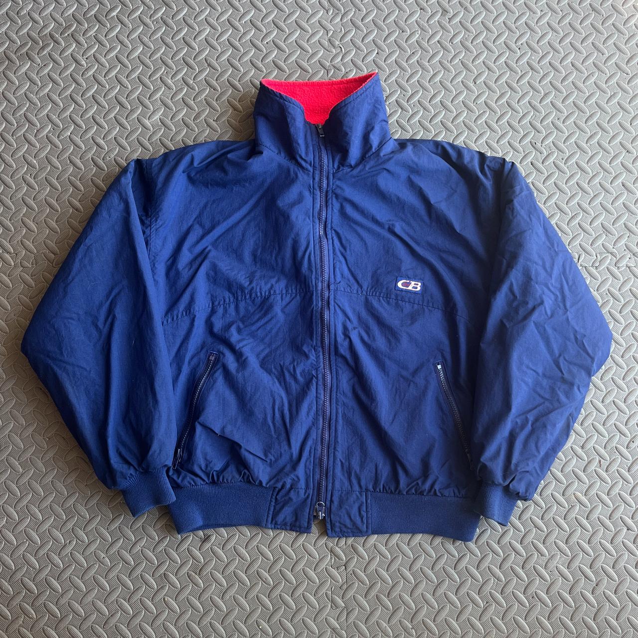 Vintage Blue and Red CB Sports Puffer Type Jacket... - Depop