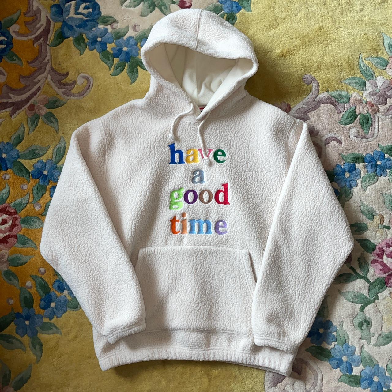 Men's White and Cream Hoodie Depop