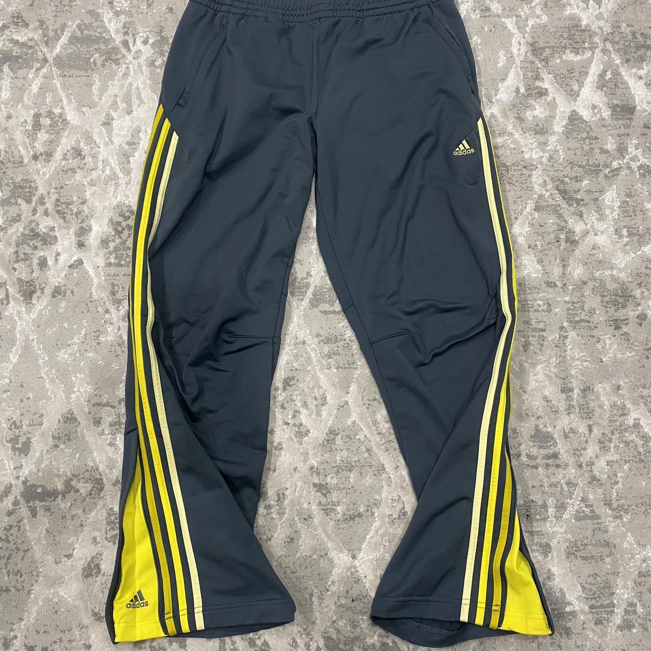 men’s Size XL Adidas Grey and Yellow Sweatpants... - Depop
