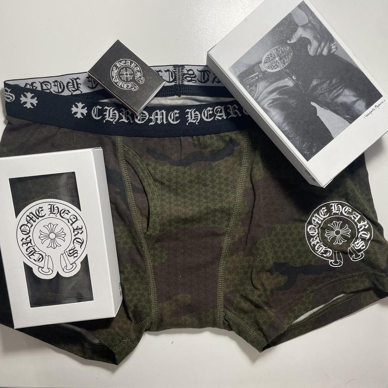 バ　カボンChromeHearts Short Boxer camo白ロゴ Camouflage Chrome Hearts boxer shorts 🎲I have size | Depop