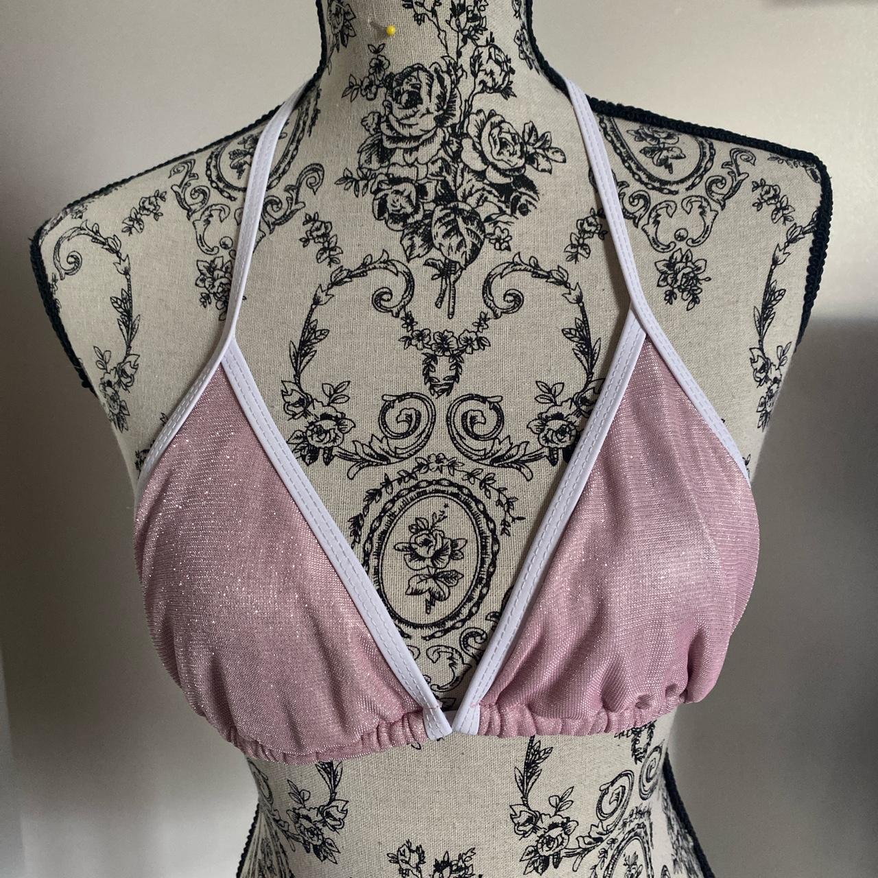Very cute sparkly pink bikini top Bimbo style y2k... Depop