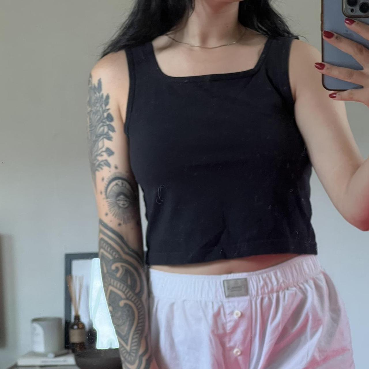 black boxy Los Angeles Apparel tank top size S - Depop