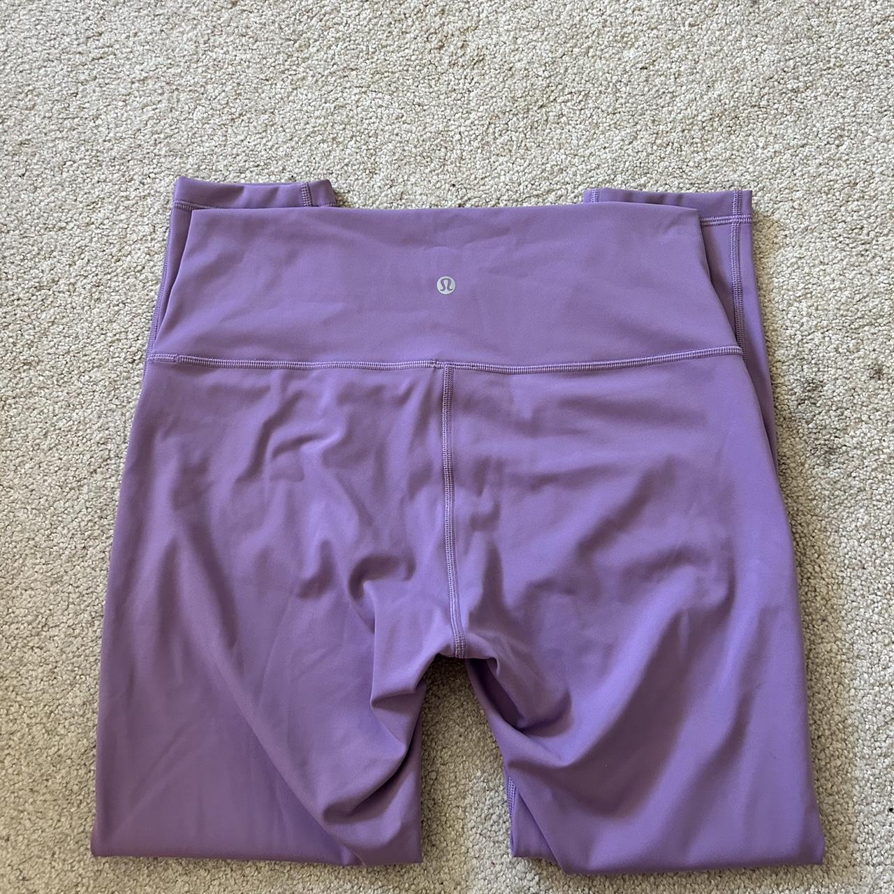 purple lulu leggings retails for 98 size 10 great... - Depop