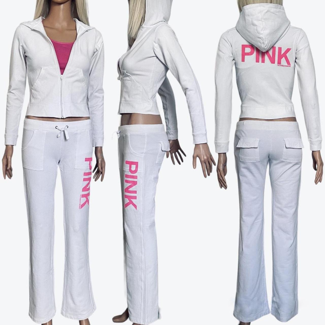 Victoria's Secret M TRACKSUIT SET Hoodie+joggers RASPBERRY pink COTTON  FLEECE