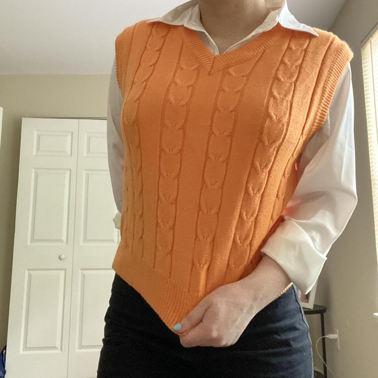 Orange on sale sweater vest