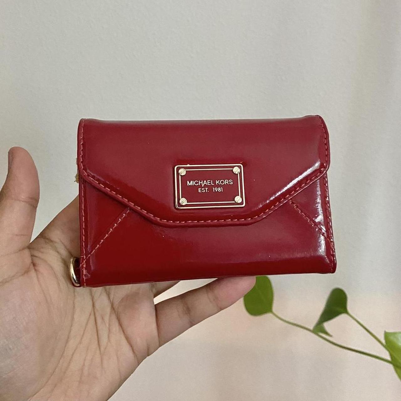 Michael Kors Women's Red and Gold Wallet-purses | Depop