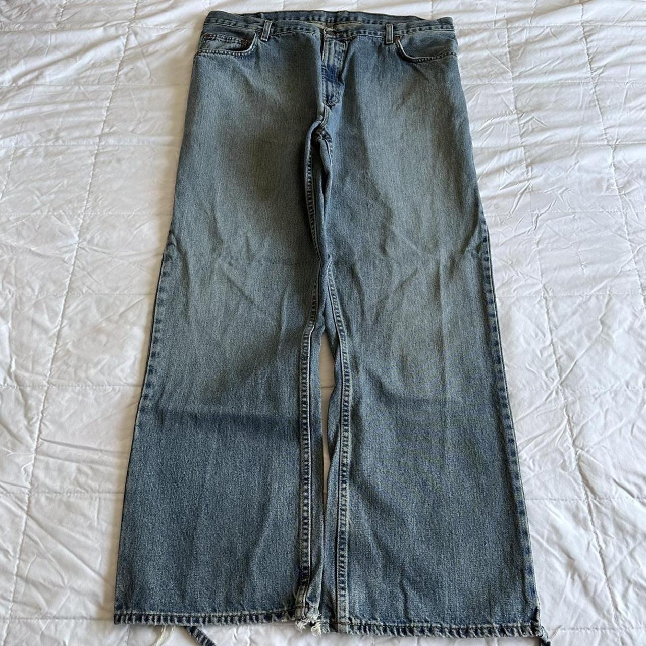 vintage y2k baggy skater jeans distressed baggy... - Depop