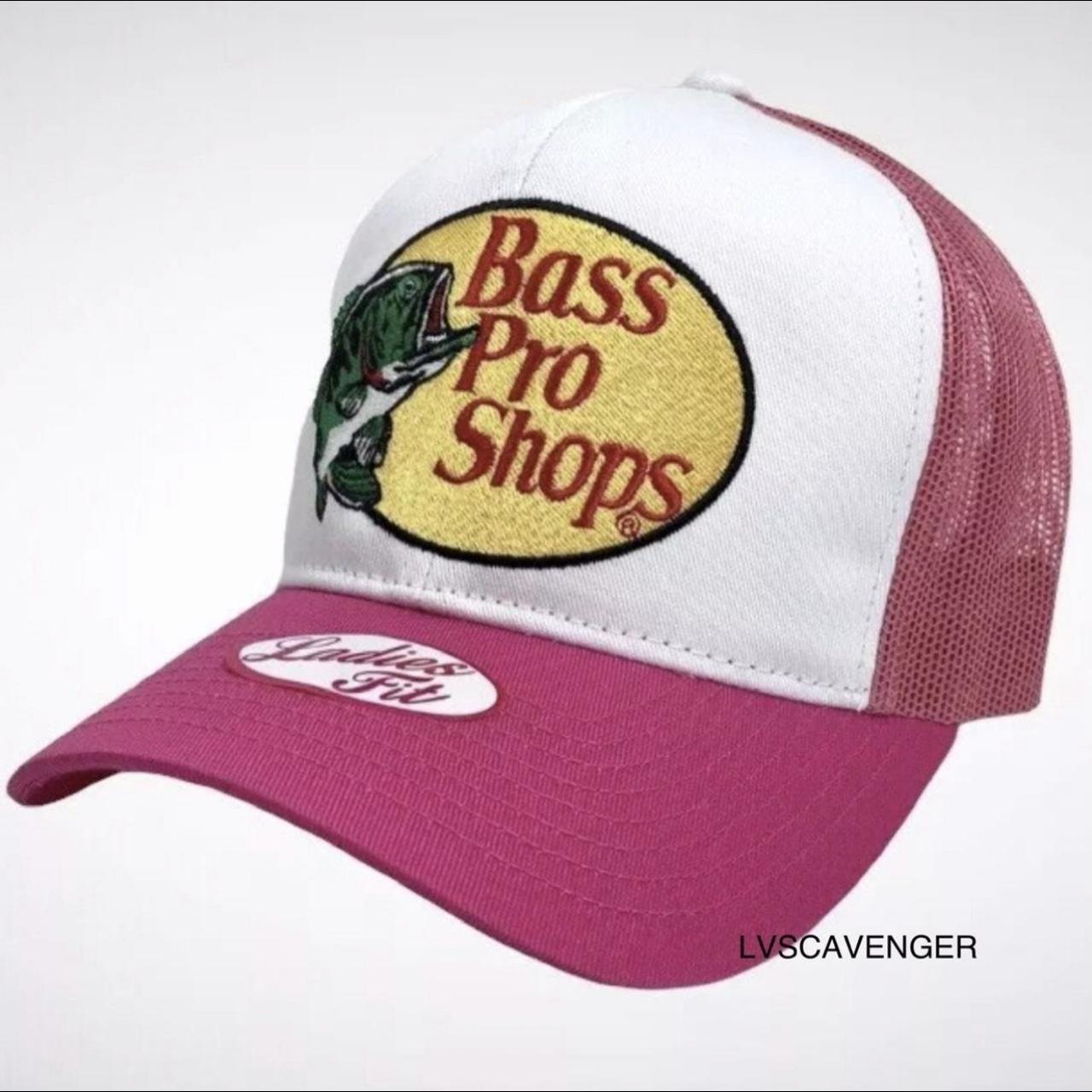 Bass Pro Shops Embroidered Pink Trucker Hat, Ladies - Depop