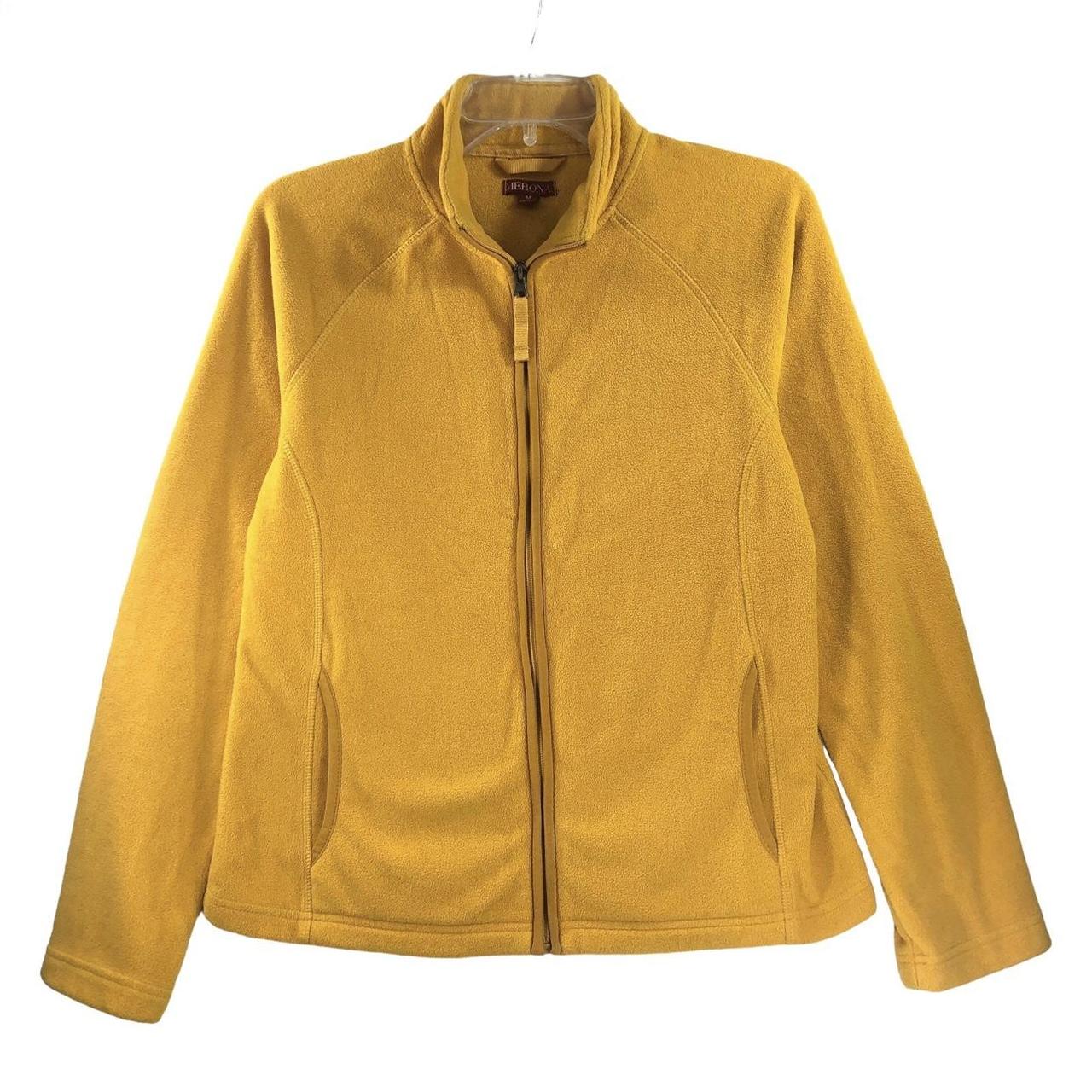 Merona High Neck Mustard Fleece Jacket Size Medium