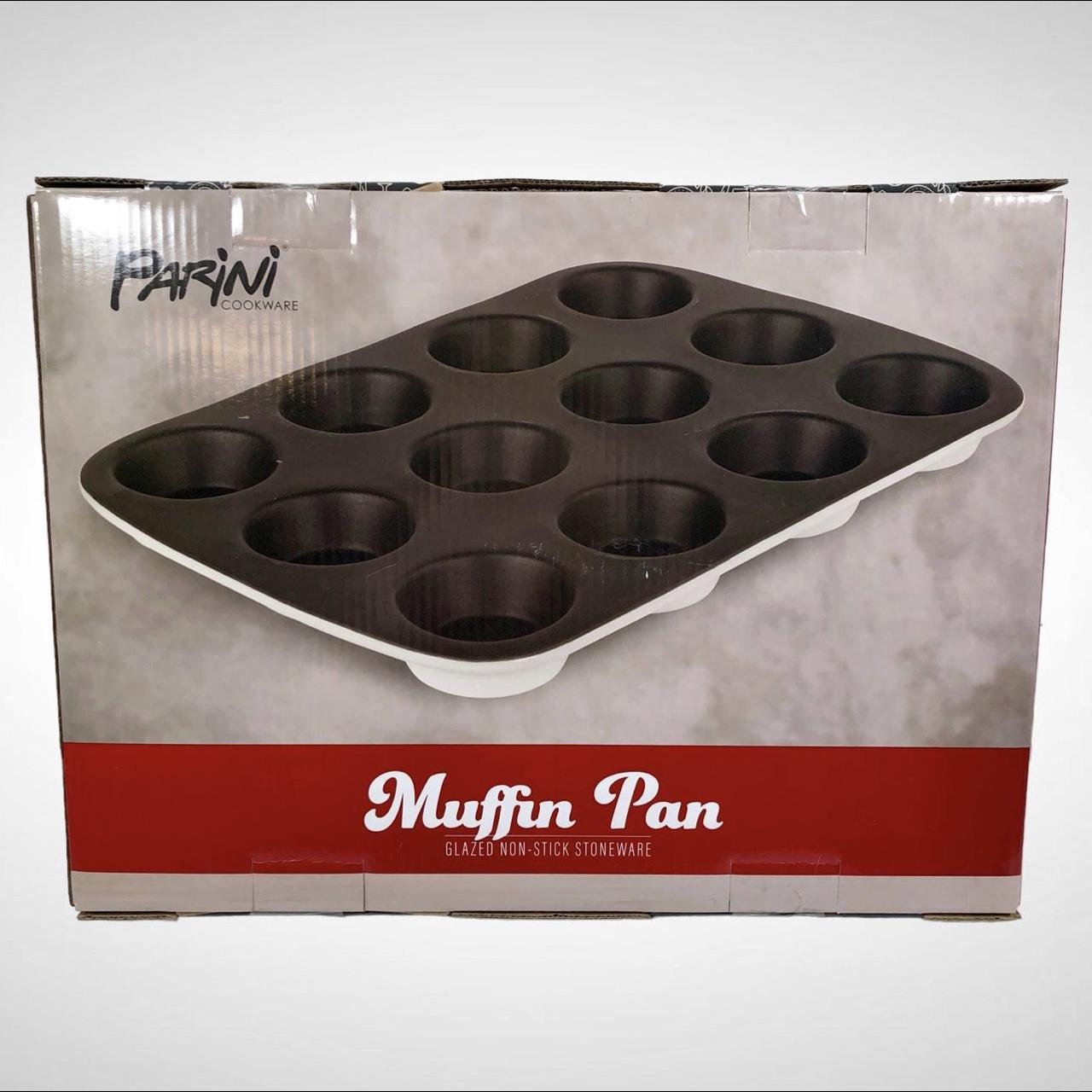 Parini 12 Cup Muffin Pan Glazed Non-Stick Stoneware! - Depop
