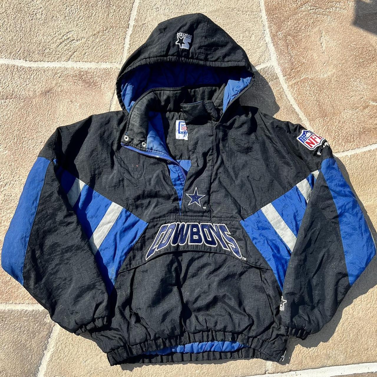 Vintage 90's Dallas Cowboys Starter Hooded Puffer - Depop