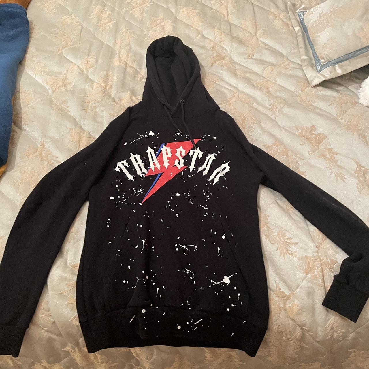 Trapstar Red/Black Paint Splatter Hoodie... Depop