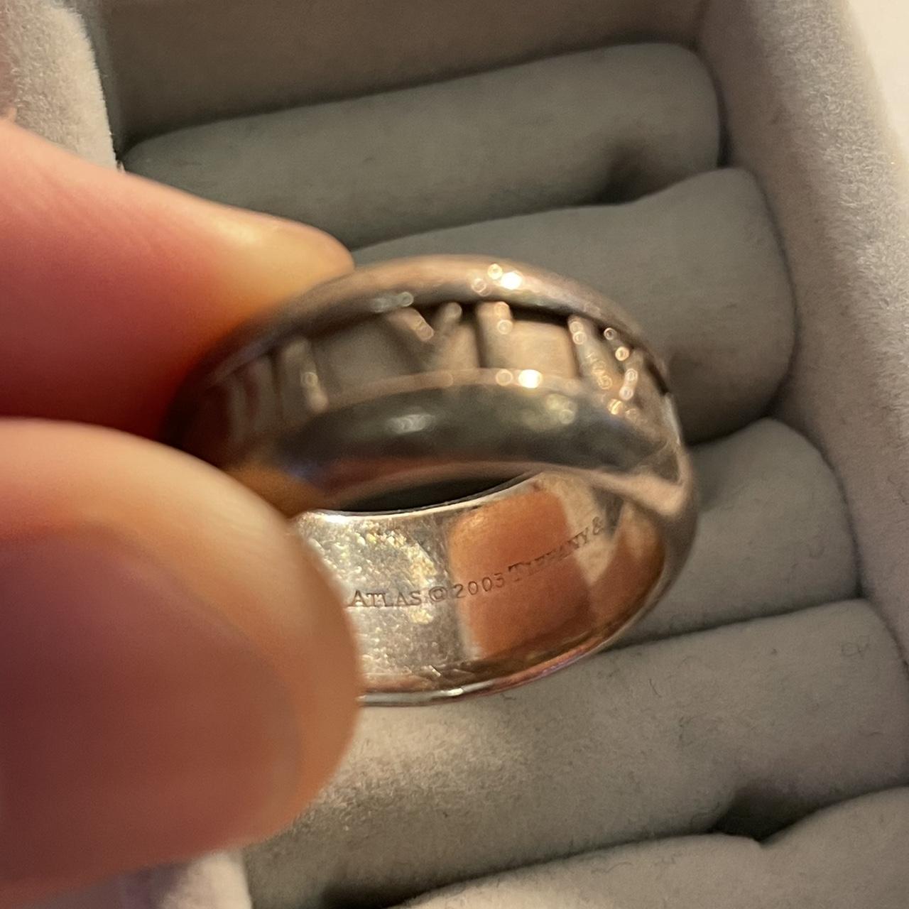 Tiffany Co, silver ring ATLAS, size UK: P1/2