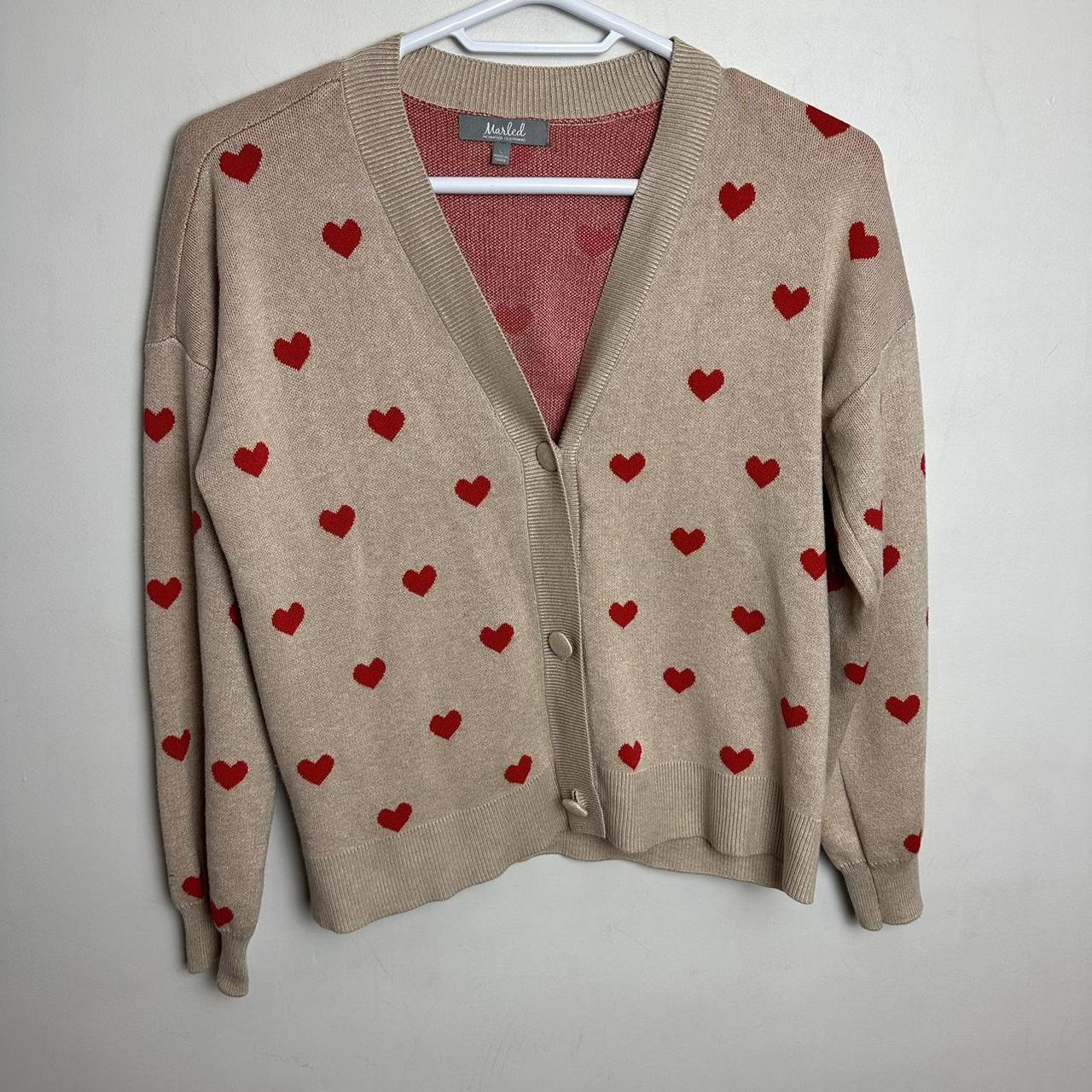 Reunited Clothing Marled Heart Cardigan Women s size. Depop