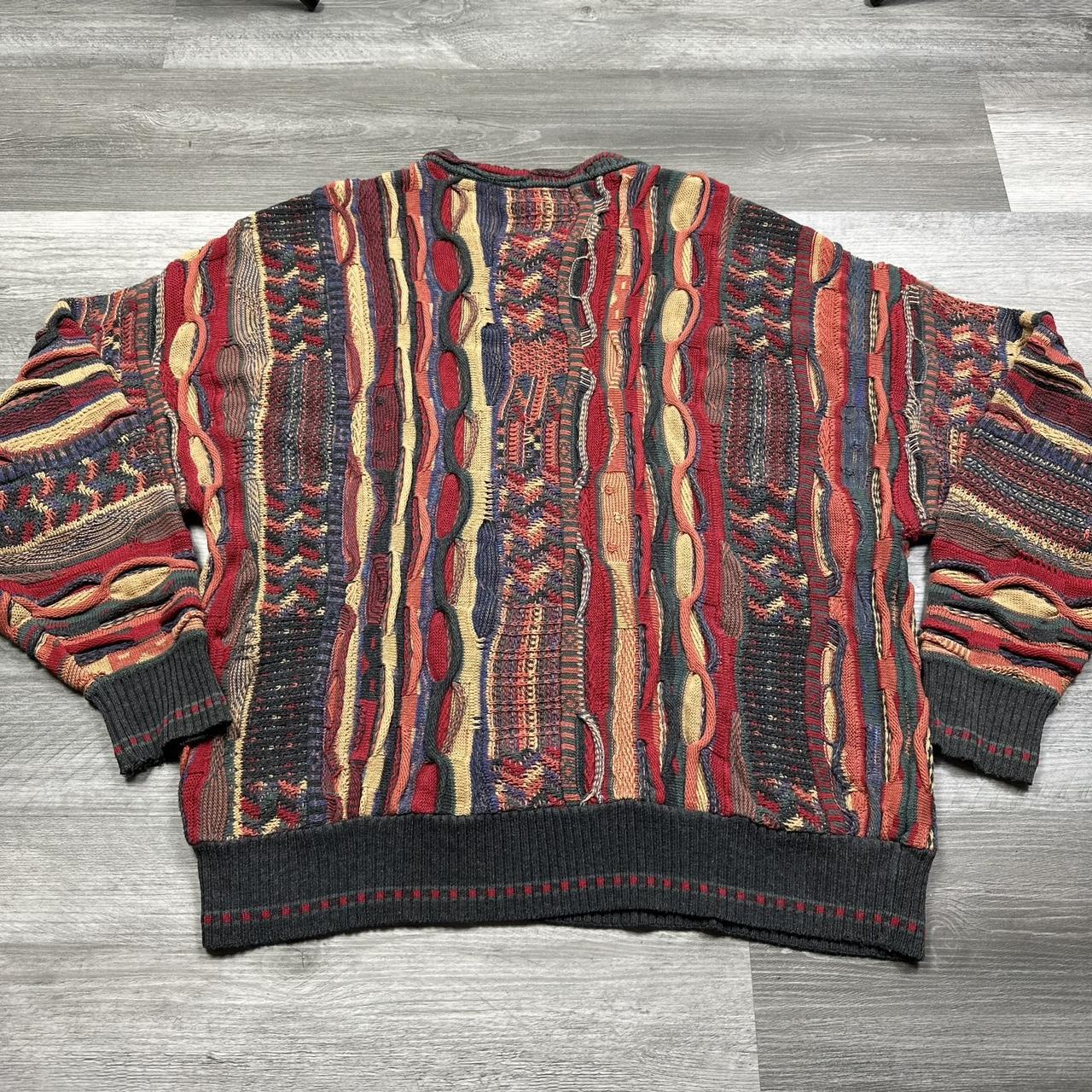 Vintage Alfani Coogi style knit sweater with a. Depop