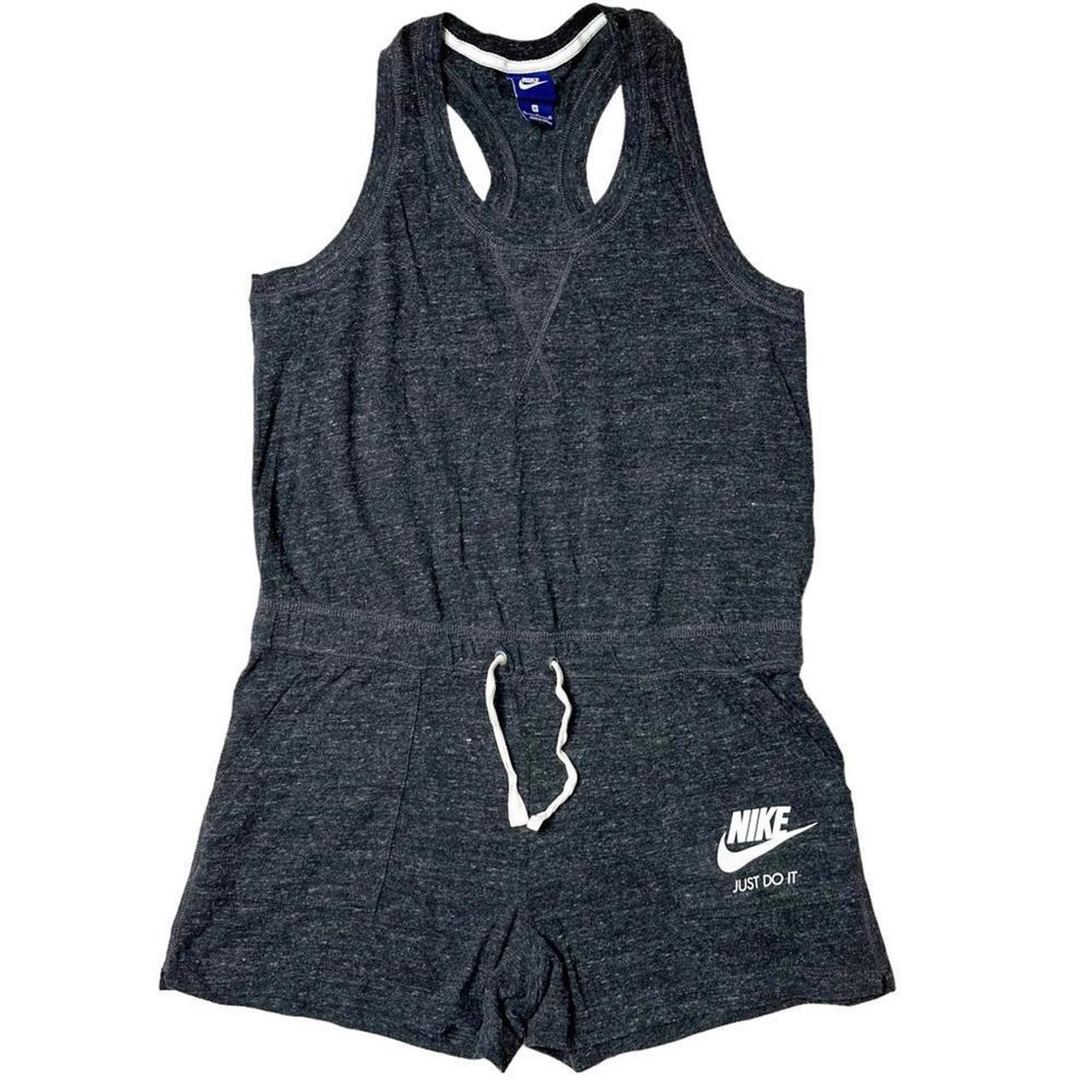 Nike Gym Vintage Racerback Romper in Heathered Grey